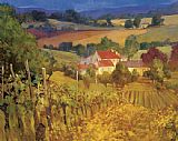 Vineyard Canvas Paintings - Vineyard Hill